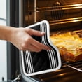 thumbnail image 3 of Black Striped Pot Holders for Kitchen Heatproof Potholder, 5 Pack Farmhouse Black White Stripes Hot Pads Multipurpose Oven Pads Cloth Potholders Trivet for Cooking Baking, 3 of 8