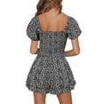 thumbnail image 2 of Summer Flower Print Bohemian Style Short Sleeve Women Jumpsuit Chiffon Shorts Rompers, 2 of 3