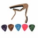 thumbnail image 1 of Kit de accesorios de abrazadera de cuerda de liberación rápida con 5 púas de guitarra para bajo Banjo, 1 of 8