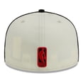 thumbnail image 4 of Men's New Era Cream/Black Chicago Bulls Piping 2-Tone 59FIFTY Fitted Hat, 4 of 6