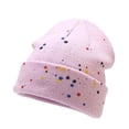 thumbnail image 2 of ZSQDM Hat Warm Chunky Cable Knit Polka Dots Hats Soft Stretch Thick Cute Knitted Cap for Cold Weather Letter Hats beanie of Men Captain Hat berets Baseball Cap Organizer, 2 of 4