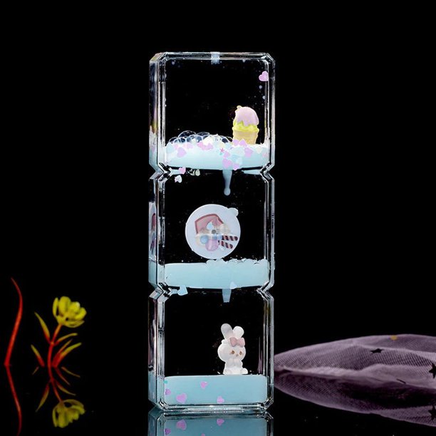 Temporizador de burbujas con movimiento líquido de Siubich, excelente temporizador de líquido de escritorio para juguetes inquietos, temporizador de agua de arcoíris para autismo, actividad, juguete