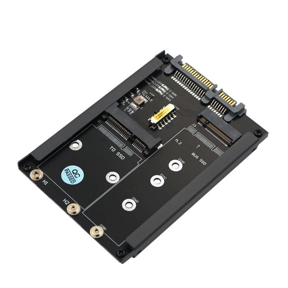 M.2 and MSATA to SATA3.0 6Gbps 2.5" Adapter with Metal Base for Cooling and Stability