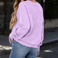 thumbnail image 7 of Oversized Pullover Sweatshirt for Women Crewneck Long Sleeve Argyle Jacquard with Pockets Casual Fall Everyday Top, 7 of 7