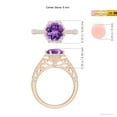 thumbnail image 4 of ANGARA Natural 1.7 Ct. Amethyst with Diamond Halo Ring in 14K Rose Gold for Women (Ring Size: 8.5), 4 of 8