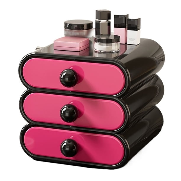 Organizador de maquillaje con 3 cajones, vitrinas de cosméticos, organizador de escritorio for baño y dormitorio