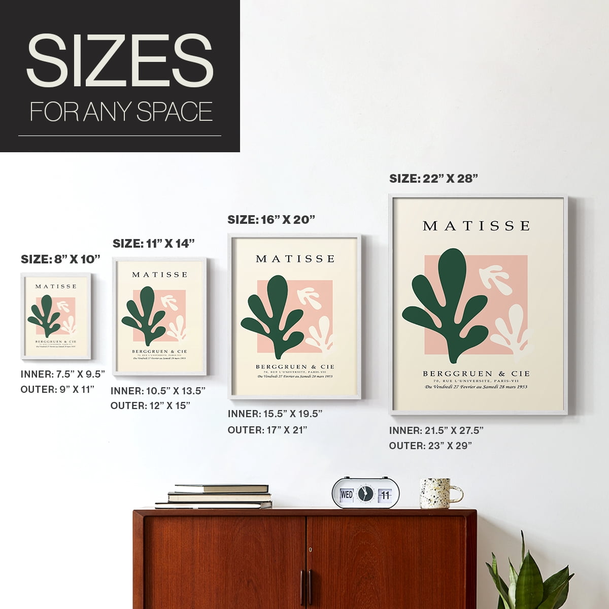 Matisse CCCLI in White Solid Wood 8 x 10 Framed Print