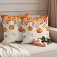 thumbnail image 2 of Orange Pumpkins Fall Outdoor Waterproof Pillow Covers, Rustic Thanksgiving Maple Leaf Decorative Square Throw Pillowcase Sofa Cushion Sham for Patio/Couch/Chair, 26"x26" 2 Pack, 2 of 8