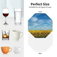 thumbnail image 6 of Naloa Blooming Sunflower Field Leather Coasters for Drinks, Durable Drink Coasters 4 Set for Tabletop Protection, Luxurious Home Décor and Housewarming Gift ( {designName})Octagon, 6 of 6