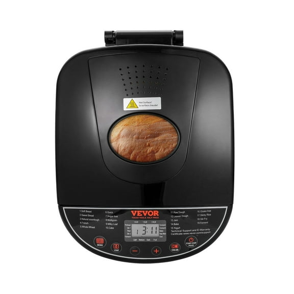 2LB 19-in-1 Bread Maker Machine, Automatic Dough Maker with Nonstick Pan, 3 Crust Colors, Compact Bread Baking Machine for Home