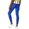 thumbnail image 2 of HUE Womens Ripped Denim High Rise Skimmer Legging, Deep Ultramarine, Medium, 2 of 4
