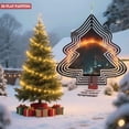 thumbnail image 4 of Stylish Metal Christmas Tree Wind Spinner - Concentric Circle Design with City Skyline & Fireworks - Perfect for Yard & Garden Decor, 4 of 7