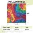 thumbnail image 2 of Colorful Tie Dye Pattern Square Fitted Tablecloth with Elastic Edge,Square Table Cover,Washable Elastic Table Cover for Home Kitchen Party Decor 36"x36", 2 of 6