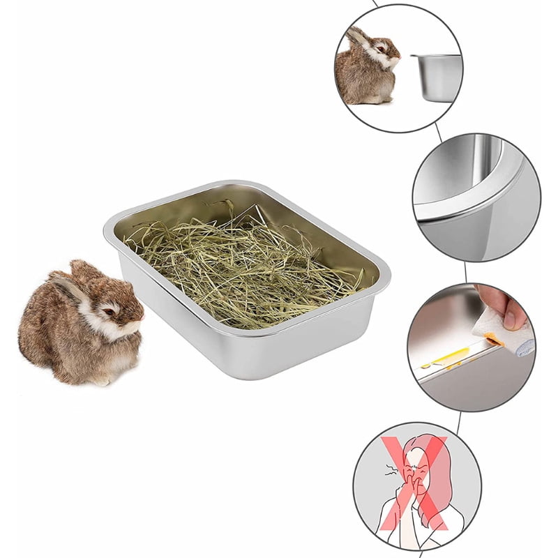 Stainless Steel Litter Box for Cat and Rabbit Odor Control Litter Pan Pet Gift