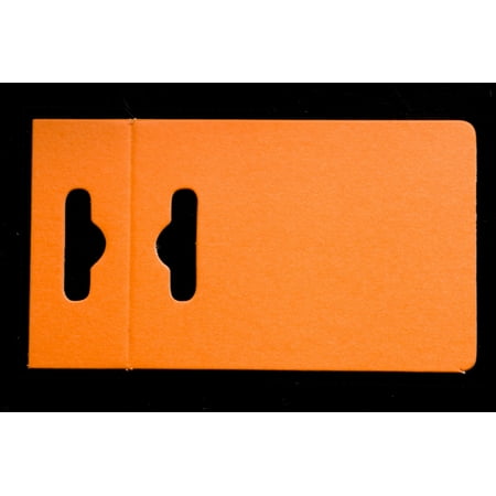 50pcs Necklace Card Display, Orange Fold Back Hanging Tags 50x91mm