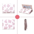 thumbnail image 3 of Cartera con estampado de vaca, triple pliegue, tarjetero y bolsillo para efectivo, para mujer (rosa), 3 of 5