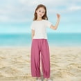 thumbnail image 6 of Lenpel Toddler Baby Girls' Pants Summer Casual Elastic Waist Wide Leg Pants Lightweight Palazzo Trousers 1-11 Years, 6 of 7