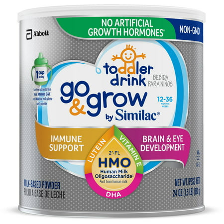 Similac Go & Grow by Similac Toddler Drink with 2’-FL HMO for Immune Support, Non-GMO, Powder, 24
