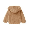 thumbnail image 5 of CYRBOKO Boys Fleece Jackets, Hooded Full Zip Super Soft Fall/Winter Outerwear with Pockets Khaki Size 4 T, 5 of 6