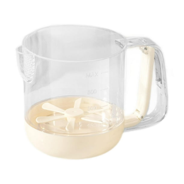 Batidora pequeña con escala, batidora de huevos semiautomática de manos versátiles blanco