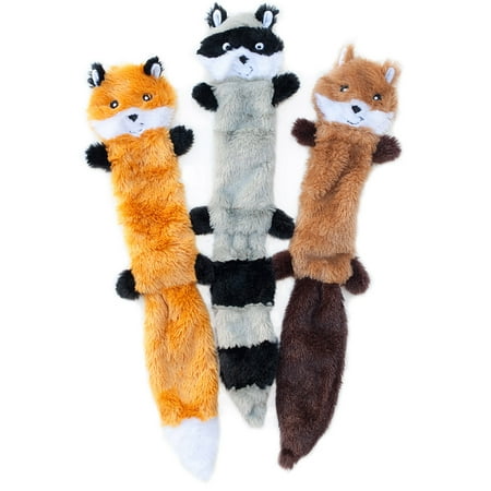Zippy Paws Skinny Peltz - Fox, Raccoon, Squirrel - Large Pack of 3 - Walmart.com