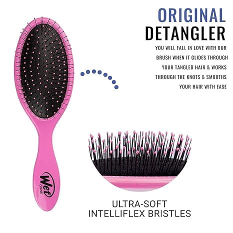Wet Brush Original Detangler Hair Brush - Pink (Pack of 2) - Exclusive Ultra-soft IntelliFlex Bristles - Glide Through Tangles With Ease For All Hair Types - For Women, Men, Wet And Dry Hair