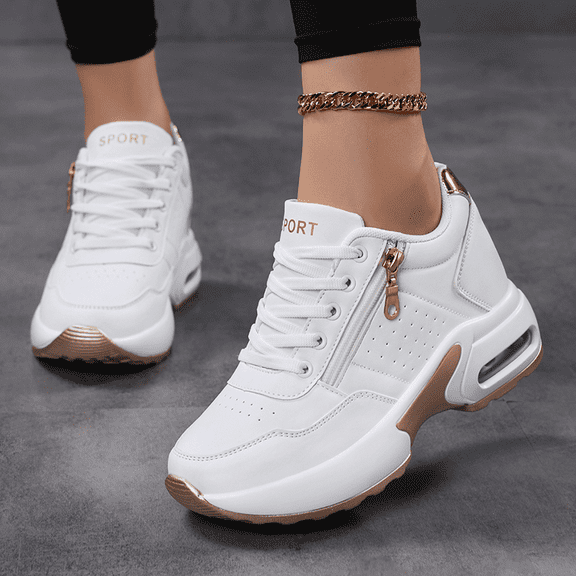 Women's Platform Sneakers Wedges  Lace Up Shoes Increase Fashion Sneakers for Womens Girls