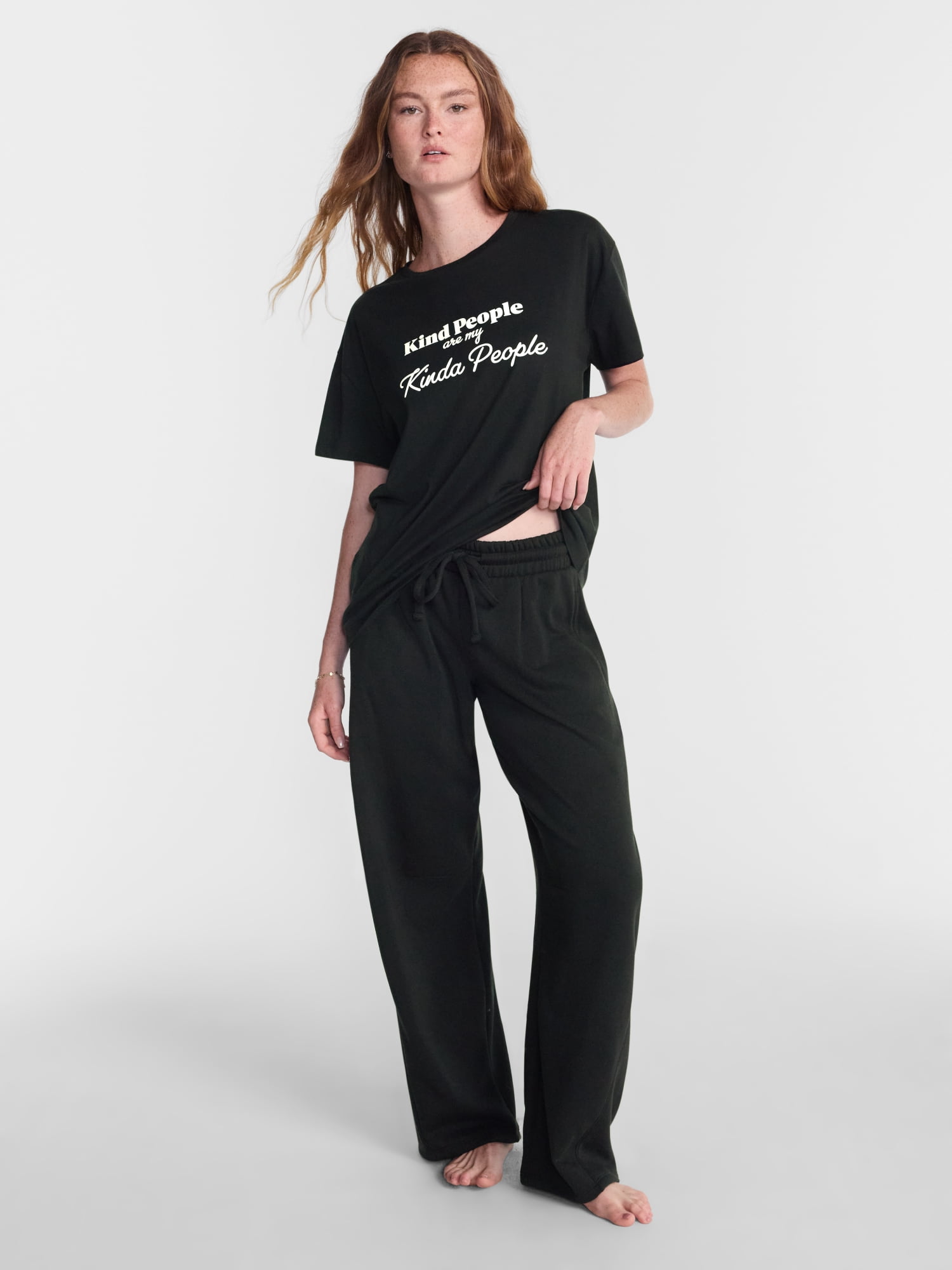 No Boundaries Sleep Oversized Cotton Graphic Tee, Women’s and Women's Plus XXS-3X