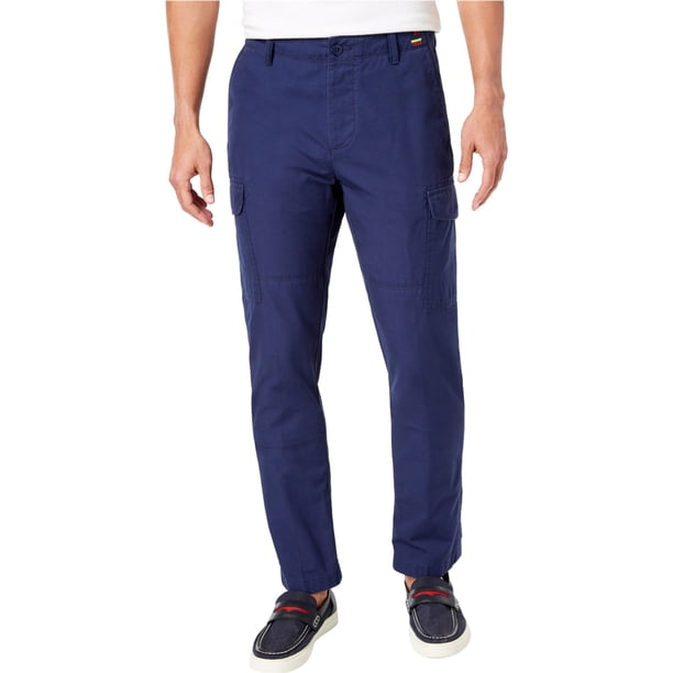Tommy Hilfiger Preston Casual Cargo Pantalones para Hombre, Azul, 34W x 32L