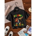 thumbnail image 3 of Young Boy Casual Cool Black Boy Graphic Round Neck Short Sleeve T-Shirt, Suitable For Summer, 3 of 7