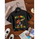 thumbnail image 3 of Young Boy Casual Cool Black Boy Graphic Round Neck Short Sleeve T-Shirt, Suitable For Summer, 3 of 7
