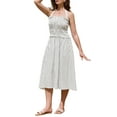 thumbnail image 2 of INSPIRE CHIC Midi Dress for Women Halter Neck 2026 Summer Smocked Striped Dresses XL White, 2 of 6