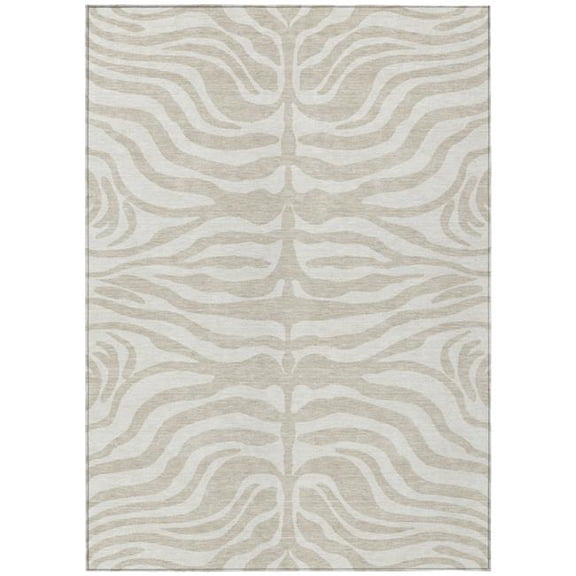 HomeRoots 600585 8 x 10 ft. Beige & Tan Animal Print Washable Indoor & Outdoor Rectangle Area Rug