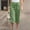 Green, variant on Women Casual Solid Color Cropped Trousers Bandage Pockets Elastic Waist Comfortable Straight Pants