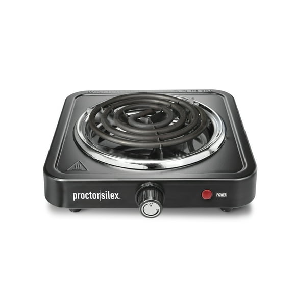 Proctor Silex Single Burner Cooktop, Adjustable Temperature, Portable, Stainless Steel Plate, 34105