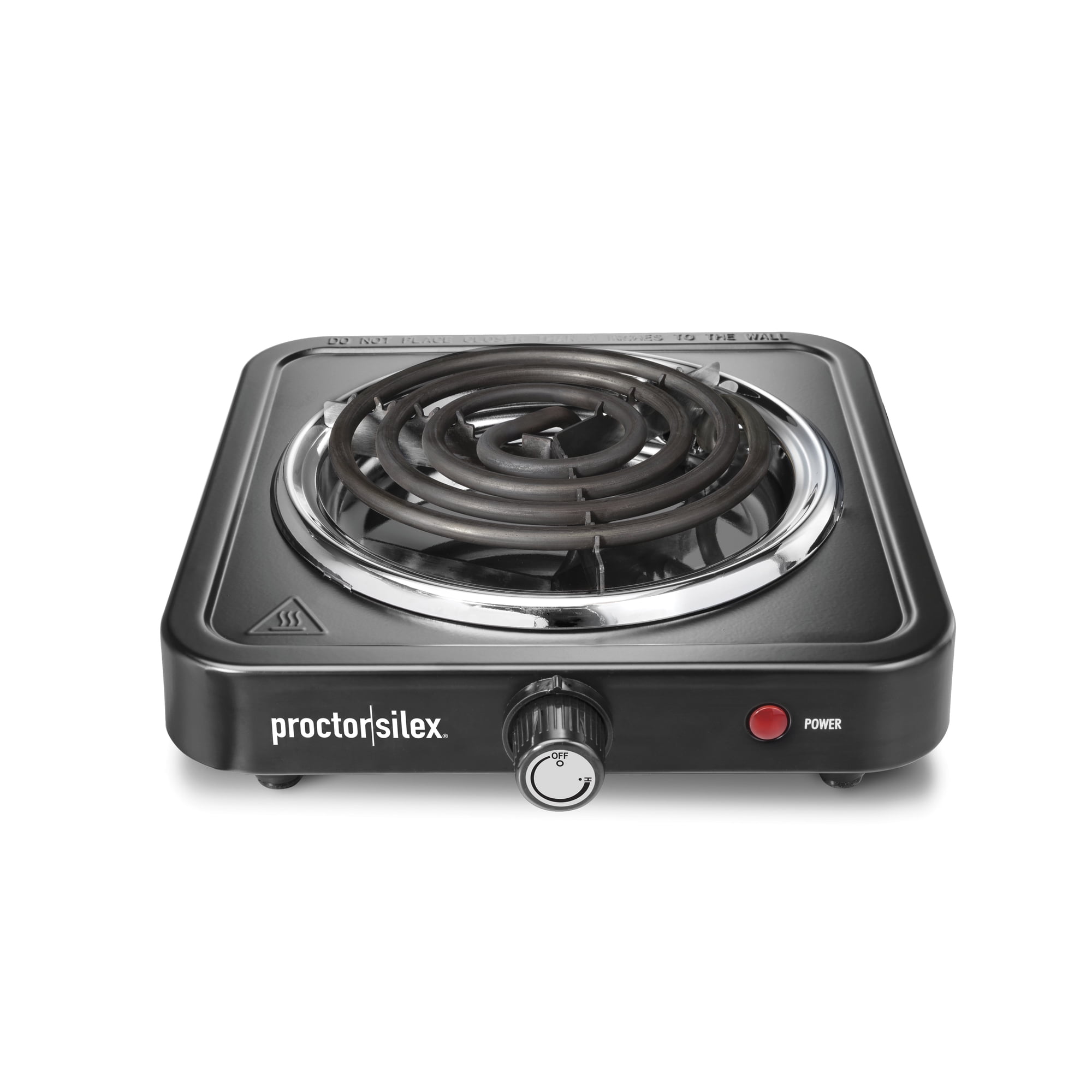 Proctor Silex Single Burner Cooktop with Adjustable Temperature, Portable, Stainless Steel Plate, 34105