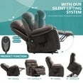 thumbnail image 5 of Oversized Massage Recliner Chair with Heat, UHOMEPRO Large Electric Power Lift Recliner Chair for Big and Tall and Elderly with Hidden Cup Holder, 350lb, Home Theater Accent Chairs, Dark Brown, 5 of 13