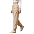 thumbnail image 4 of Qingpeng Womens High Waisted Jogger Sweatpants Elastic Drawstring Cuffed Ankle Casual Long Pants with Side Pockets, 4 of 6