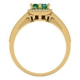 thumbnail image 4 of Clara Pucci 14K Yellow Gold 2.4875 Simulated Emerald Engraveable Engagement Ring + Wedding Band Set, 4 of 7