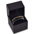 thumbnail image 3 of P. Manoukian Tungsten Wedding Band Ring 7mm for Men Women Black & 18K Yellow Gold Plated Pipe Cut Brushed Polished Lifetime Guarantee Size 13, 3 of 4
