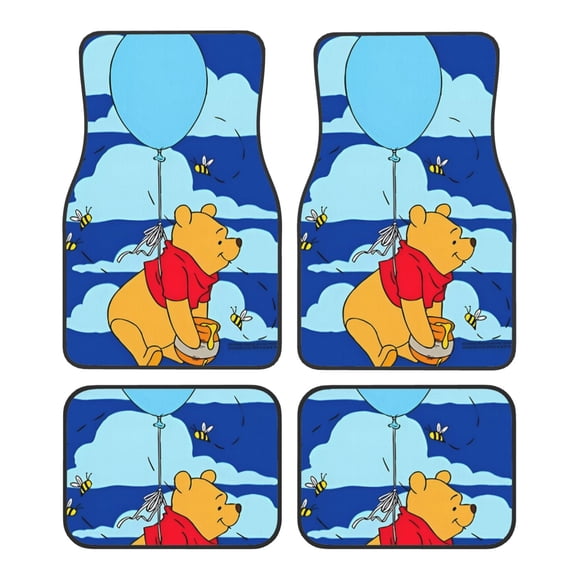 Cartoon Pattern Car Floor Mats Front Rear Premium Carpets Mat, Set of 4 Cute Cartoon Auto Foot Mats Universal Fit Vehicles
