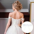 thumbnail image 4 of 75" Women's Tie Back Women's Wedding Dress Loops Bridal Gown Corset Satin Ribbon Adjustable Fit Lace Up White Straps Wedding Dress Zipper Replacements or Buttons 2pcs 150" Totally, 4 of 7