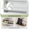 thumbnail image 5 of EUROCO 35" Shoe Rack Slim Entryway Organizer with 2 Flip Drawers,Shoe Storage Cabinet with Drawer and Tempered Glass Top,Free Standing Shoe Rack with LED Light for Hallway, White, 5 of 7