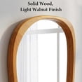 thumbnail image 3 of Irregular Asymmetrical Wall Mirror 30"×20" with Solid Wood Frame, Organic Mid-Century Modern Decorative Wall Mirror for Bedroom, Bathroom & Entryway, 3 of 9