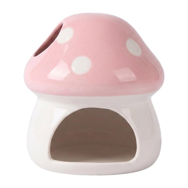 S SERENABLE Ceramic Hamster House Cute Guinea Pig Hideout for Rats Dwarf Hamster Gerbils Pink