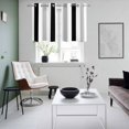 thumbnail image 4 of Black Grey Stripes Kitchen Curtains Small Short 39 Inch Length, White Striped Vertical Modern Geometric Bedroom Living Room Curtains, Light Filtering Cafe Curtain Drapes 2 Panels Set 55''x39'', 4 of 9