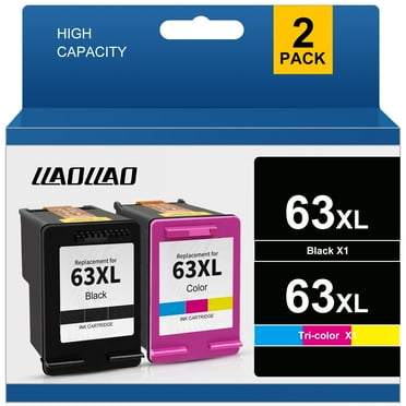 63XL Ink for HP 63 Ink Cartridges for 63 XL Ink Cartridge for HP Officejet 3830 4650 3832 5258 5255 5200 Envy 4520 4516 4512 Printer (1 Black, 1 Tri-Color)