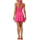 thumbnail image 3 of INSPIRE CHIC Vestido corto de regreso a casa sin mangas con escote en V profundo y espalda descubierta en color rosa XL rojo, 3 of 6