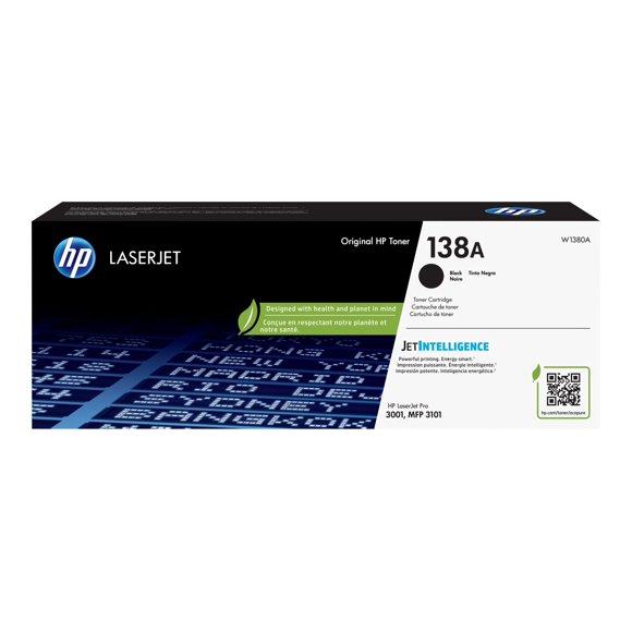 HP 138A - Noir - original - LaserJet - Cartouche de toner (W1380A) - pour LaserJet Pro 3001dw, 3001dwe, 3002dn, 3002dw, 3002dwe, 3003dw, MFP 3101fdw, MFP 3101fdwe