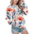 thumbnail image 1 of Gibobby Sudaderas con cremallera Sudadera de cuello redondo con estampado informal para mujer, de manga larga, versión superior, suelto (Anaranjado, XXL), 1 of 4